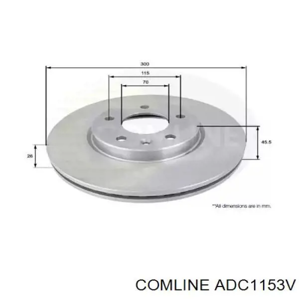 ADC1153V Comline Гальмо дискове переднє