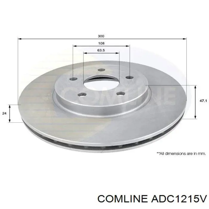 ADC1215V Comline Гальмо дискове переднє