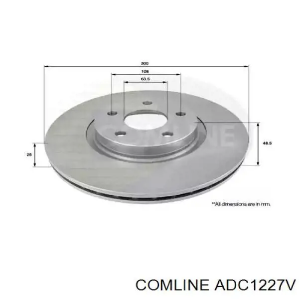 ADC1227V Comline Гальмо дискове переднє