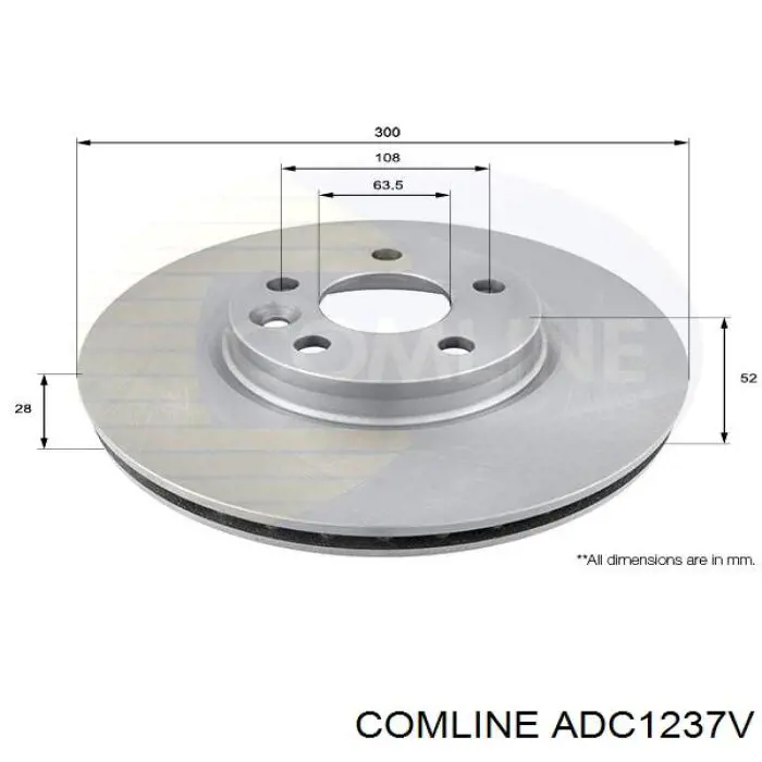 ADC1237V Comline Гальмо дискове переднє