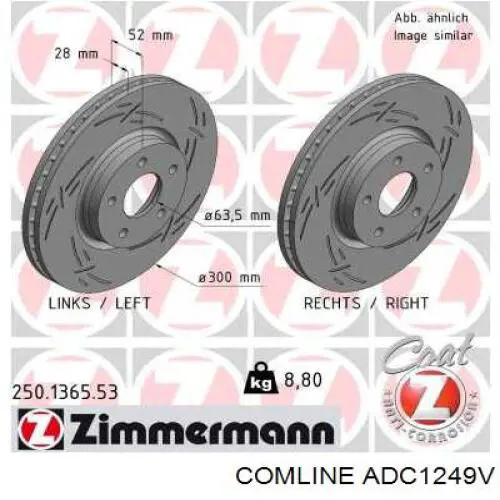 Гальмівні диски передні ADC1249V Comline