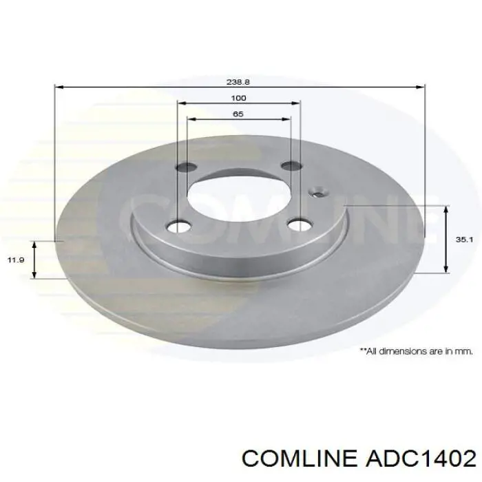 ADC1402 Comline Гальмо дискове переднє