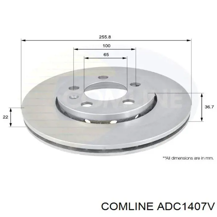 ADC1407V Comline Гальмо дискове переднє