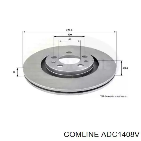 Диск гальмівний передній ADC1408V Comline