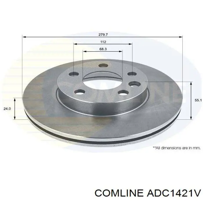 ADC1421V Comline Гальмо дискове переднє