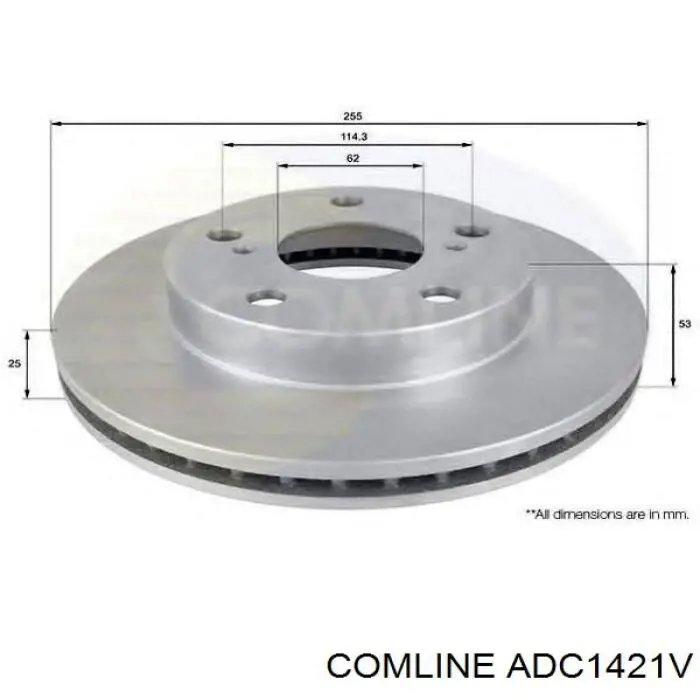 Диск переднього гальма Comline ADC1421V ціна, від 33.18 USD