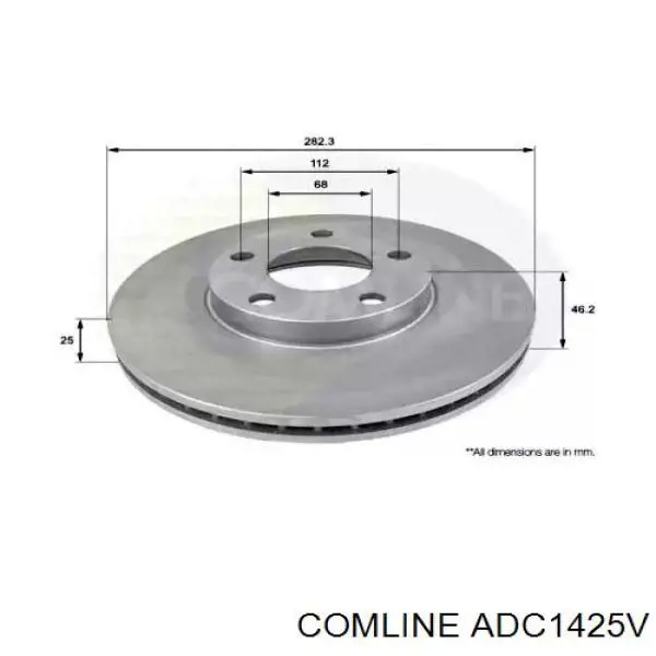 Диск гальмівний передній ADC1425V Comline