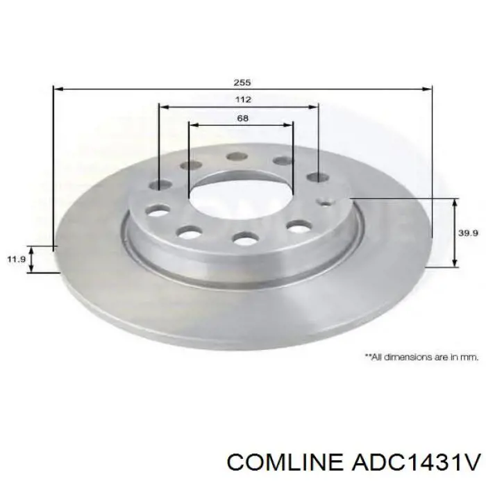 Диск переднього гальма Comline ADC1431V ціна, від 44.36 USD