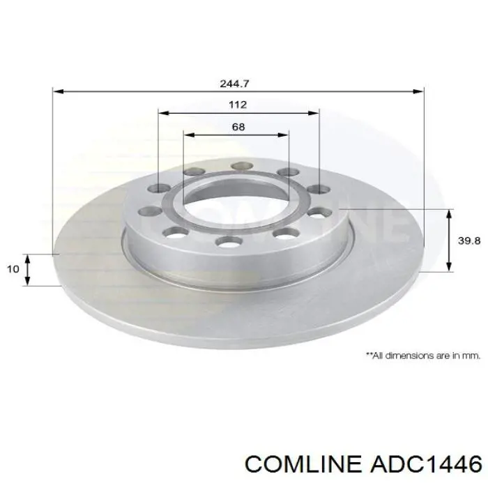 Диск гальмівний задній ADC1446 Comline