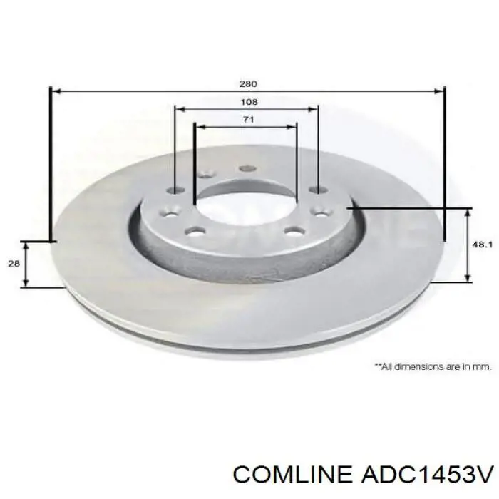 Купити ADC1453V Comline Диск заднього гальма