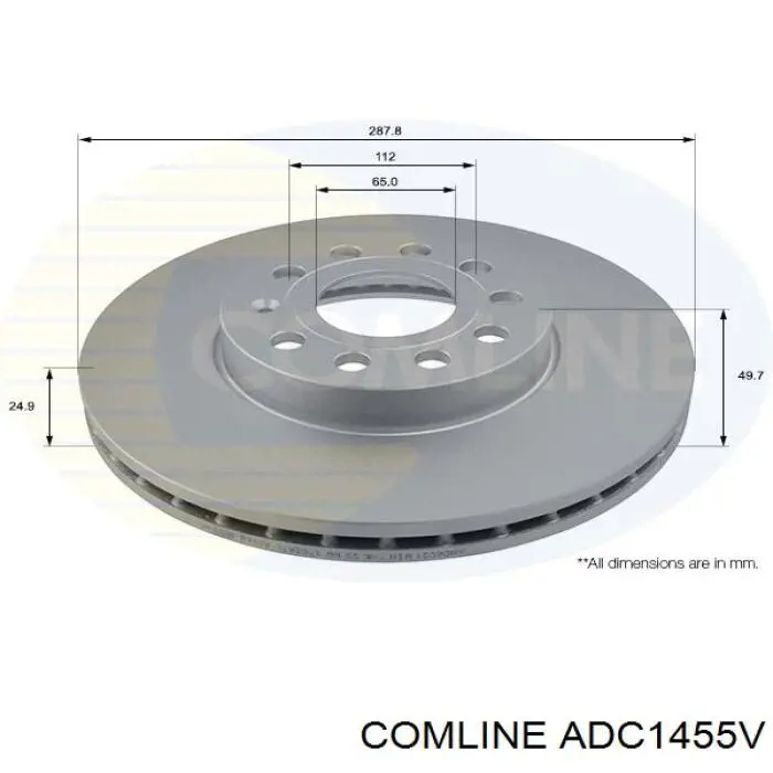 ADC1455V Comline Ремкомплект передніх гальм