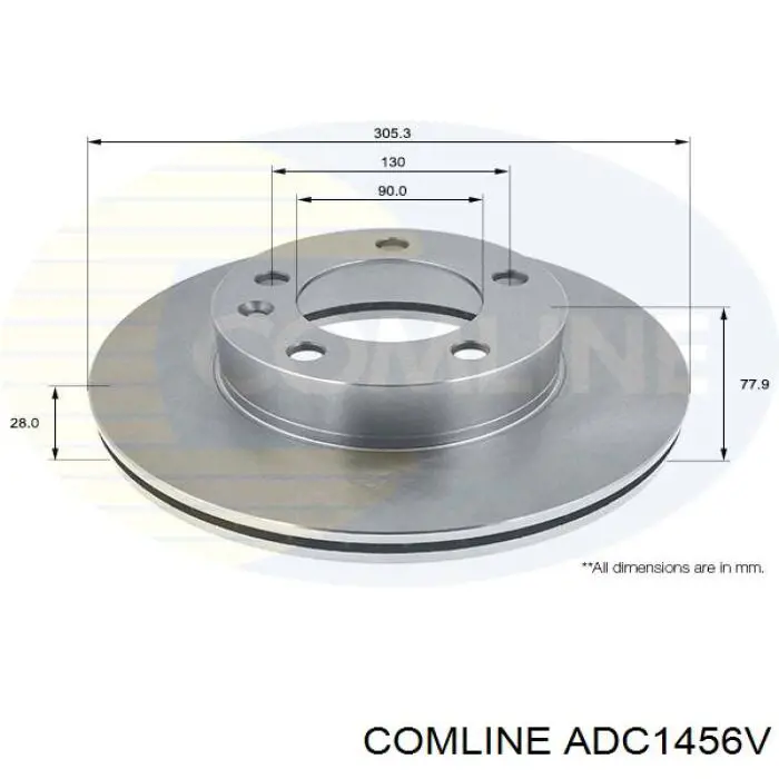 Диск переднього гальма Comline ADC1456V ціна, від 35.12 USD