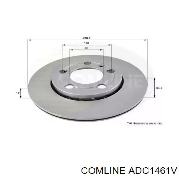 ADC1461V Comline Гальмо дискове переднє