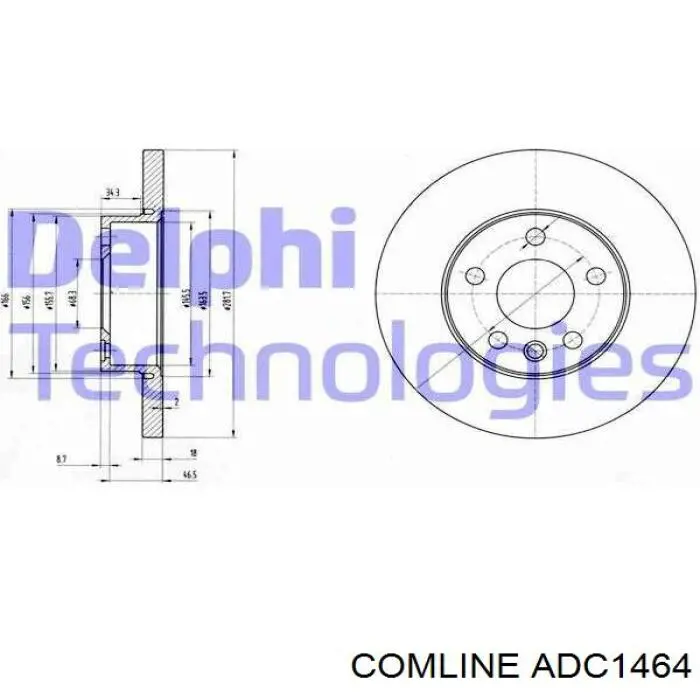 Гальмівні диски передні ADC1464 Comline
