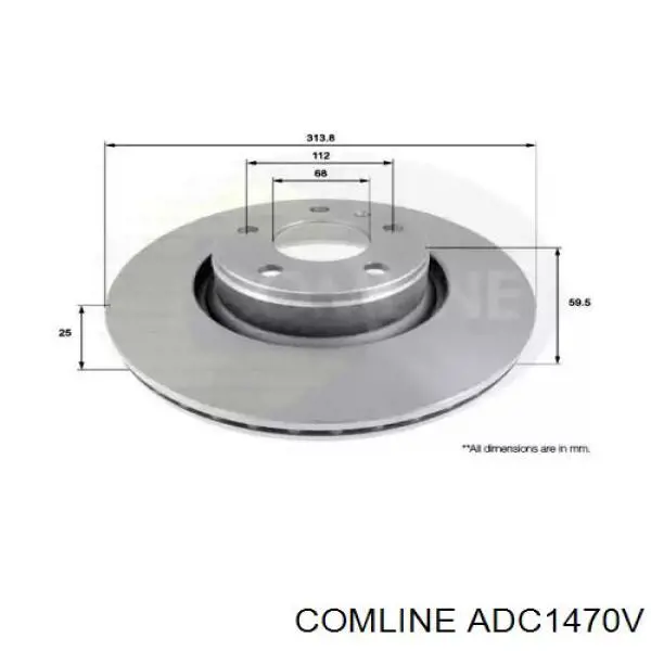 ADC1470V Comline Гальмо дискове переднє