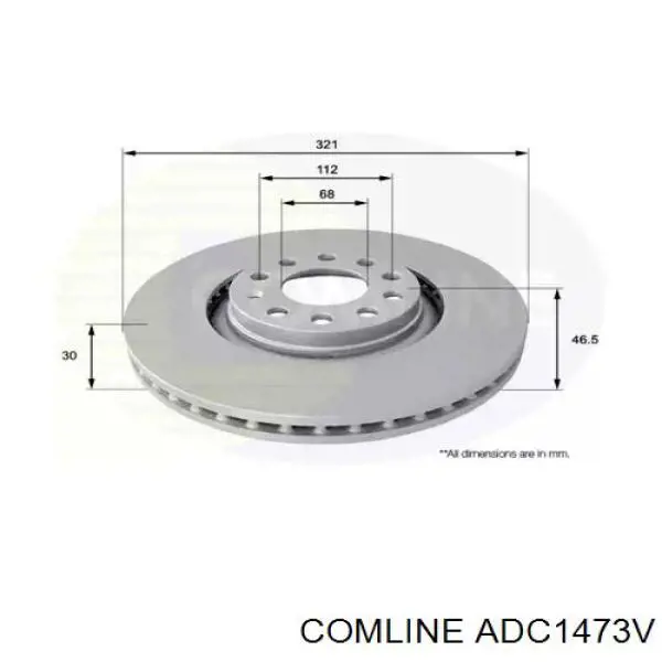 ADC1473V Comline диск гальмівний передній