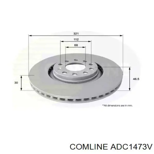 Диск гальмівний передній ADC1473V Comline