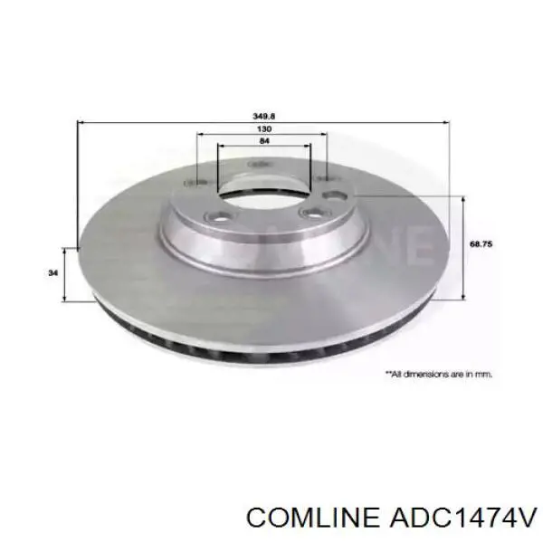 ADC1474V Comline Гальмо дискове переднє