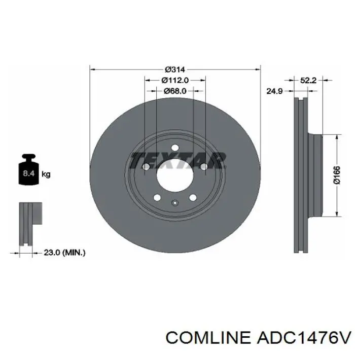 Гальмівні диски передні ADC1476V Comline