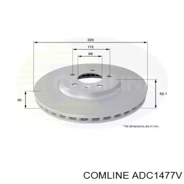 Диск гальмівний передній ADC1477V Comline