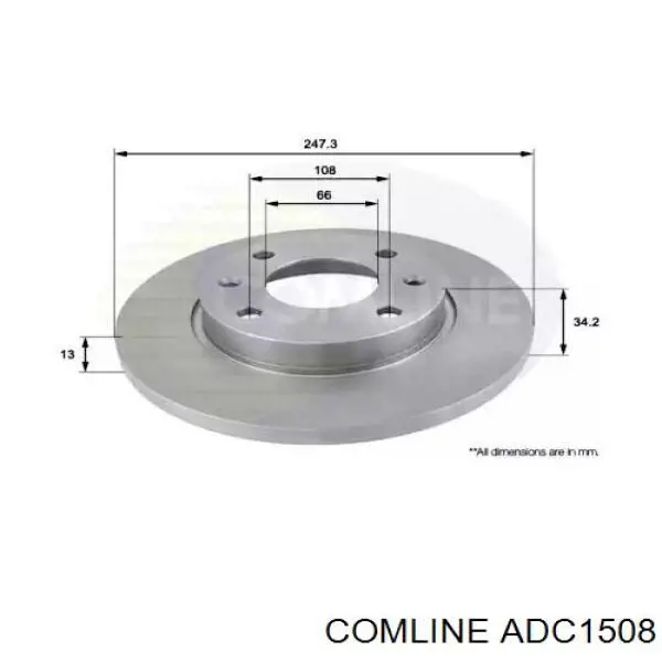 ADC1508 Comline диск гальмівний передній