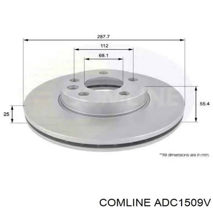 Гальмівні диски передні ADC1509V Comline