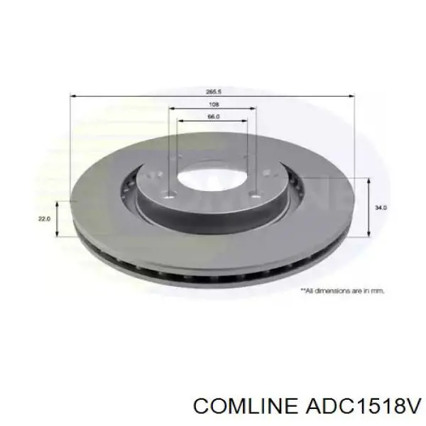 ADC1518V Comline Гальмо дискове переднє