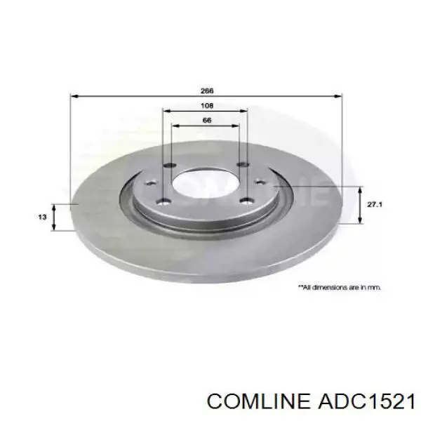 Диск гальмівний передній ADC1521 Comline