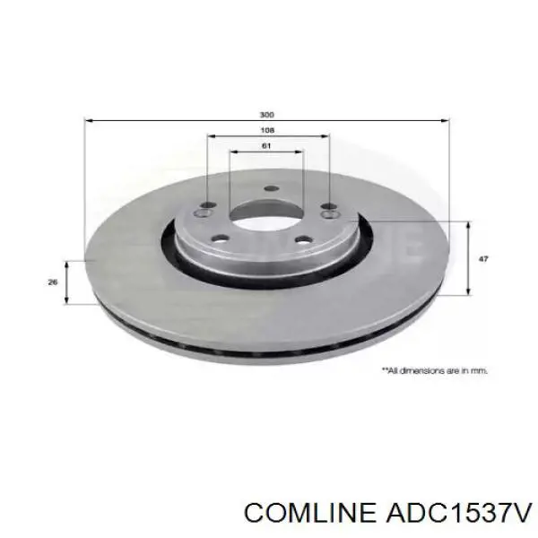 ADC1537V Comline диск гальмівний передній