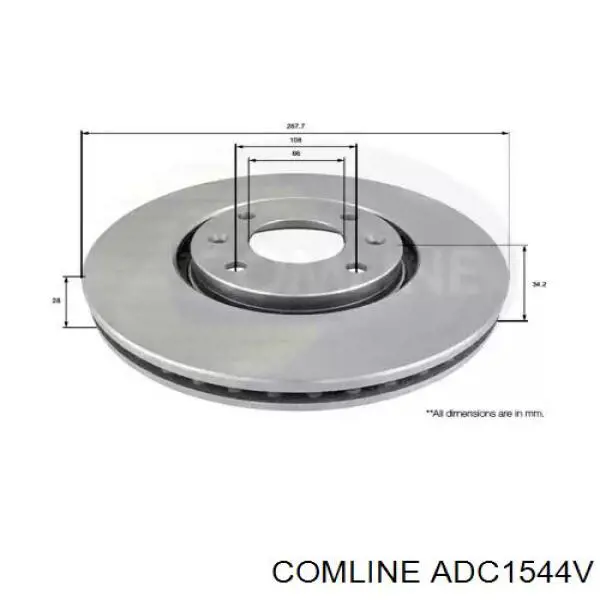 ADC1544V Comline диск гальмівний передній