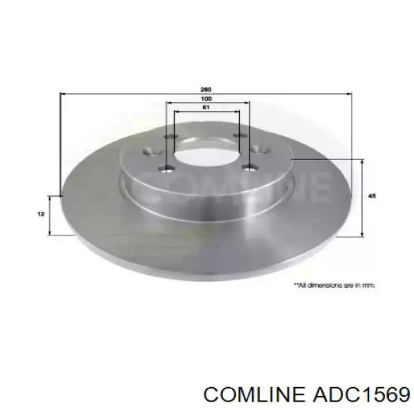 Диск гальмівний задній ADC1569 Comline