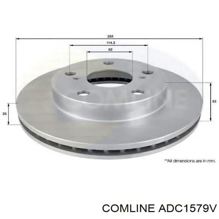 ADC1579V Comline Гальмо дискове переднє