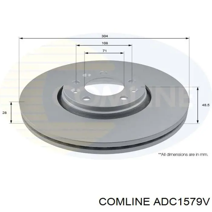 ADC1579V Comline диск гальмівний передній