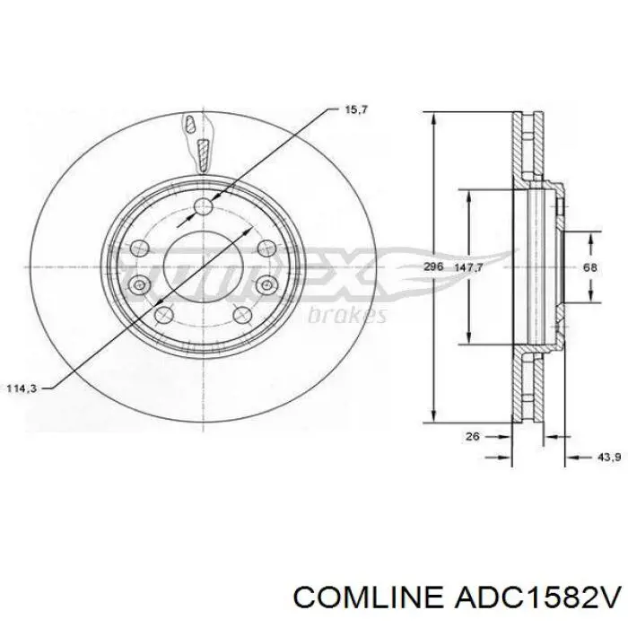 ADC1582V Comline диск гальмівний передній