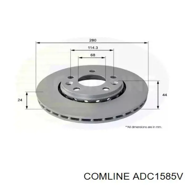 ADC1585V Comline Гальмо дискове переднє