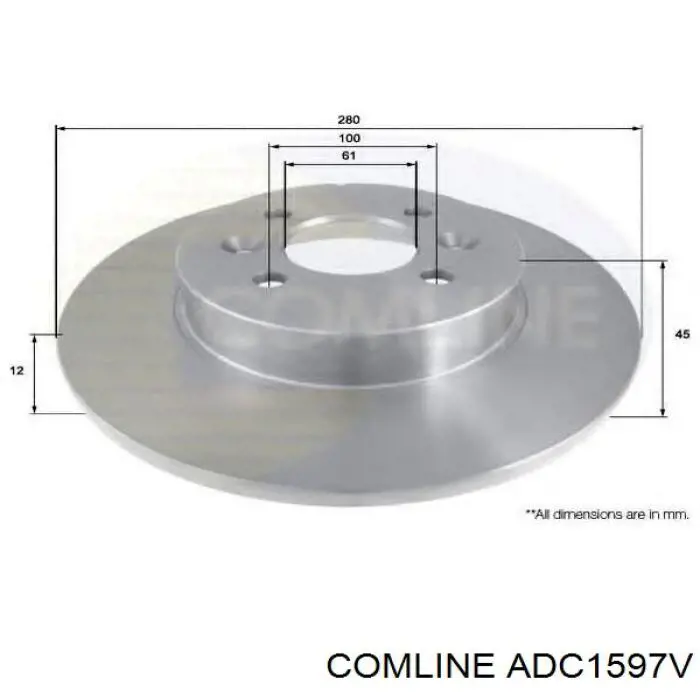Купити ADC1597V Comline Ротор гальмівний