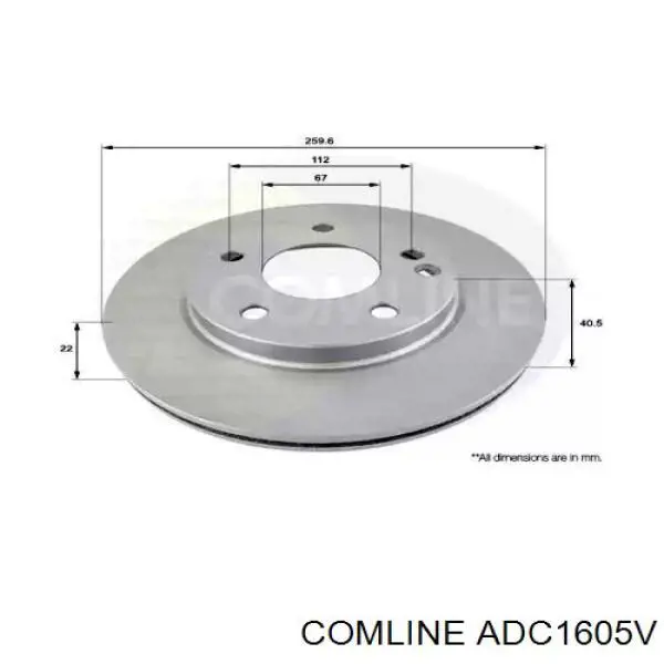 ADC1605V Comline Гальмо дискове переднє