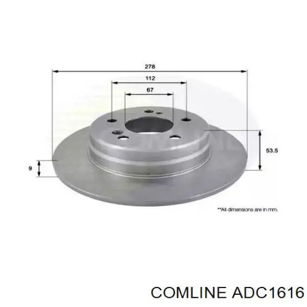 Купити ADC1616 Comline Диск заднього гальма