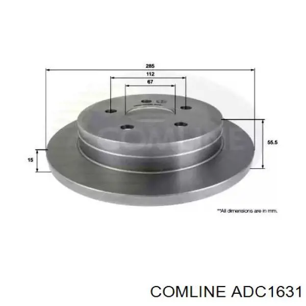 ADC1631 Comline диск гальмівний задній