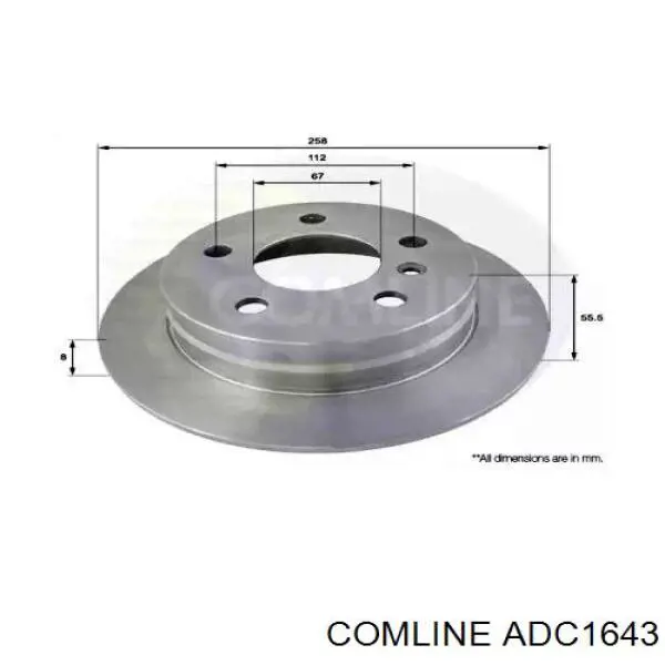 ADC1643 Comline диск гальмівний задній