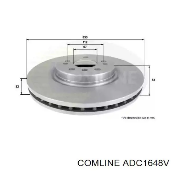 ADC1648V Comline Гальмо дискове переднє