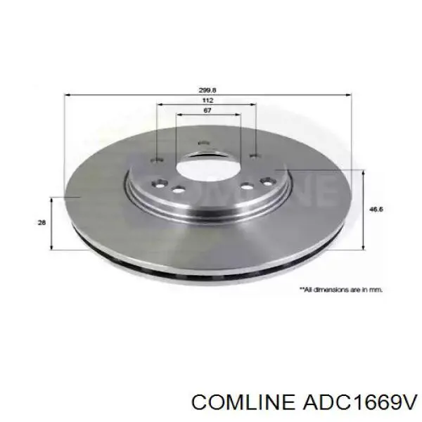 ADC1669V Comline Гальмо дискове переднє