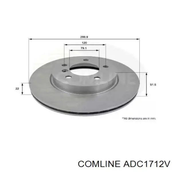 Гальмівні диски передні ADC1712V Comline