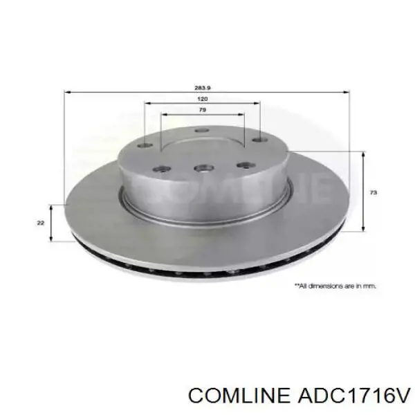 ADC1716V Comline диск гальмівний передній