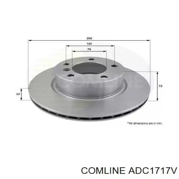 Диск гальмівний передній ADC1717V Comline