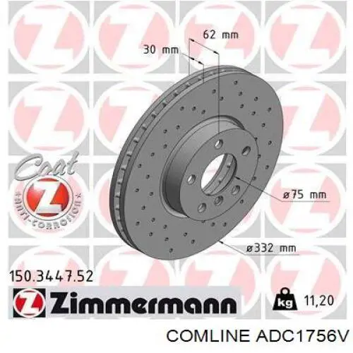 Гальмівні диски передні ADC1756V Comline