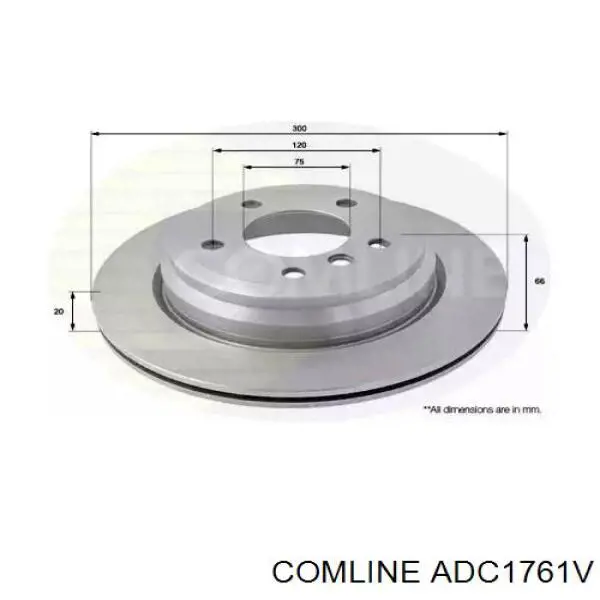 Диск гальмівний задній ADC1761V Comline