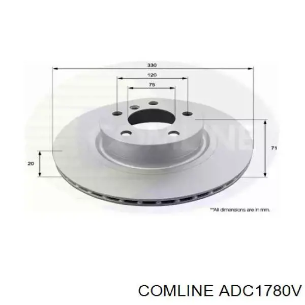 Диск гальмівний задній ADC1780V Comline