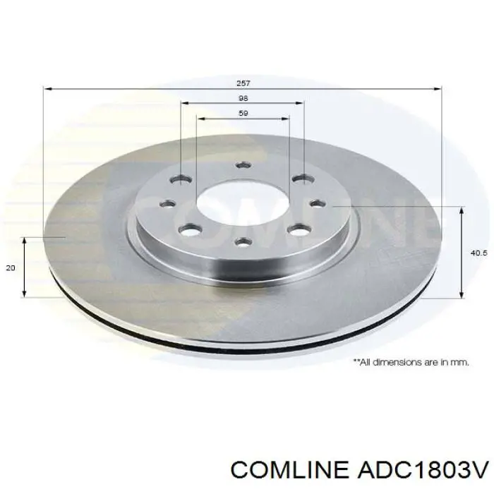 Диск гальмівний передній ADC1803V Comline