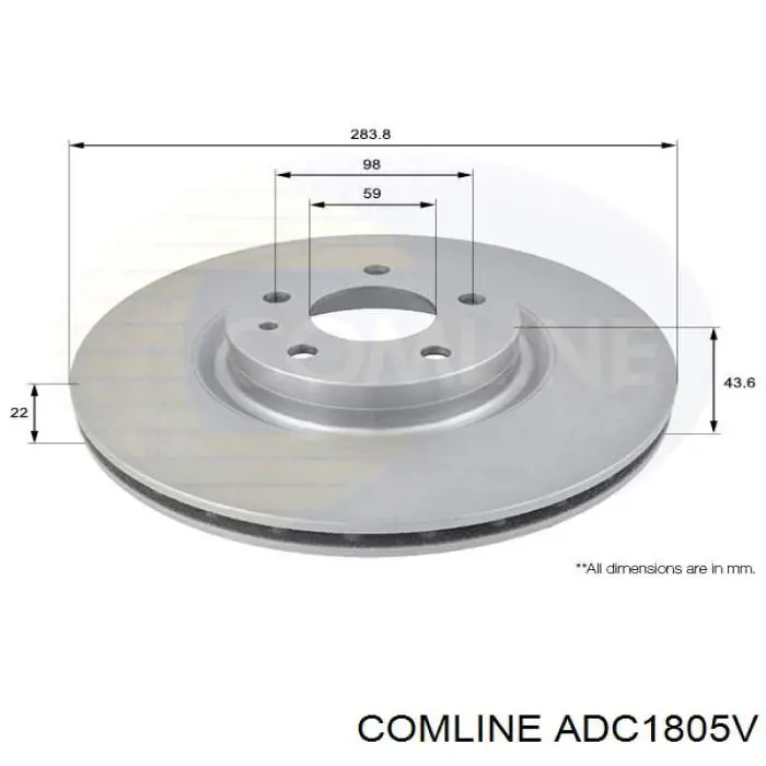 ADC1805V Comline Гальмо дискове переднє